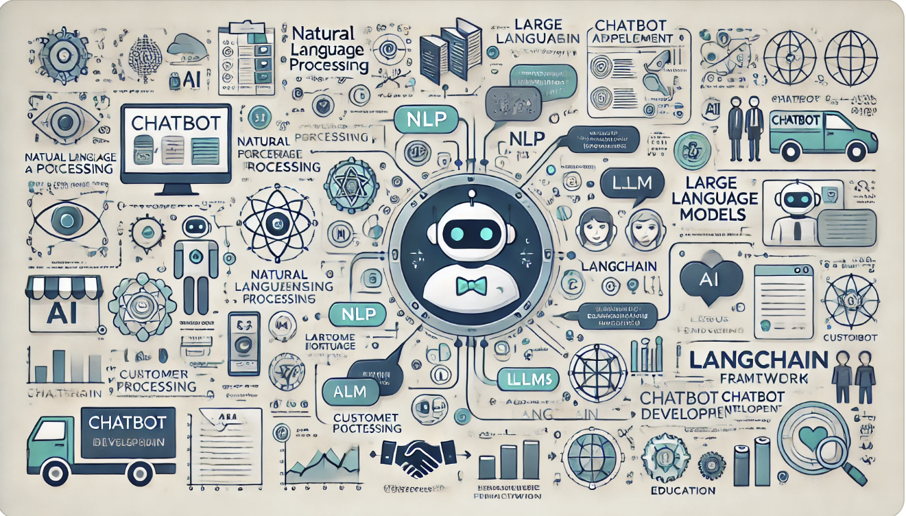 LangChain 기반 챗봇 개발을 형상화한 사진