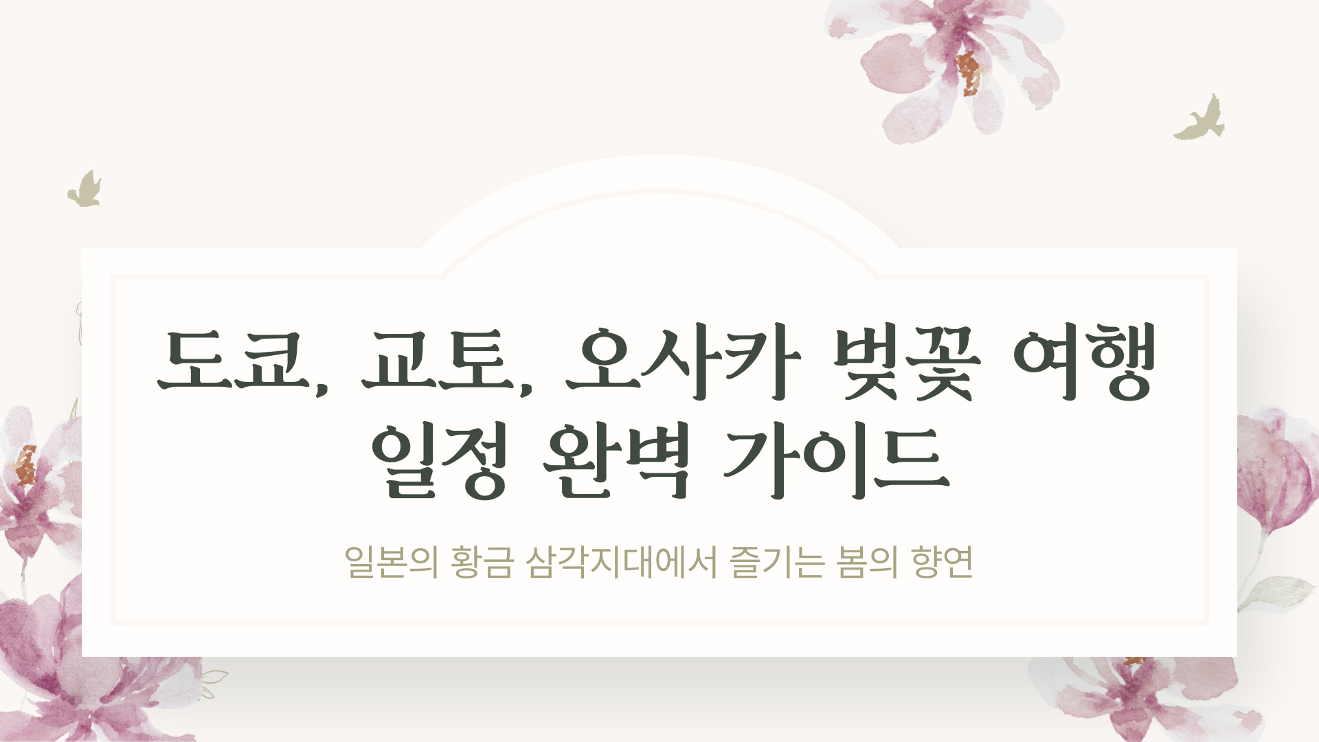 도쿄, 교토, 오사카 벚꽃 여행 일정 완벽 가이드