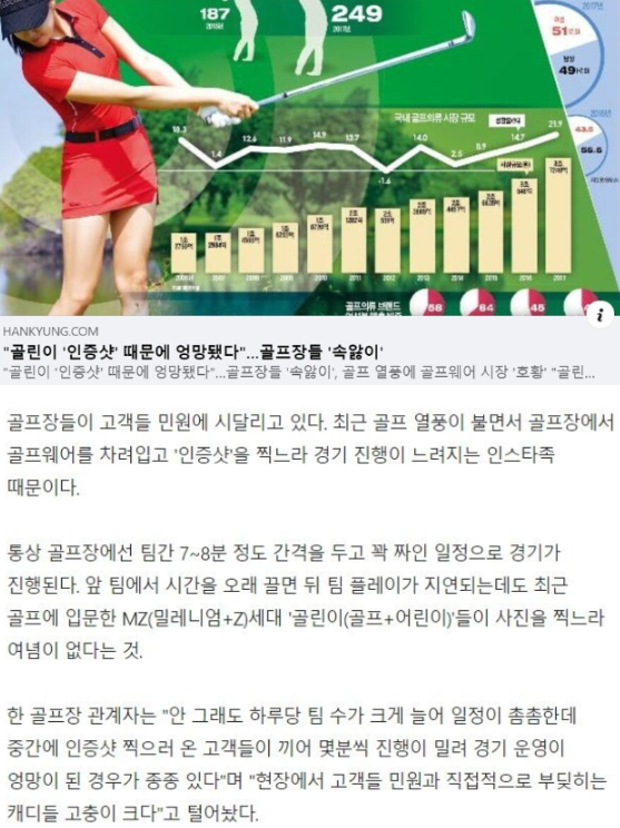 골린이 인증샷 관련 신문기사들