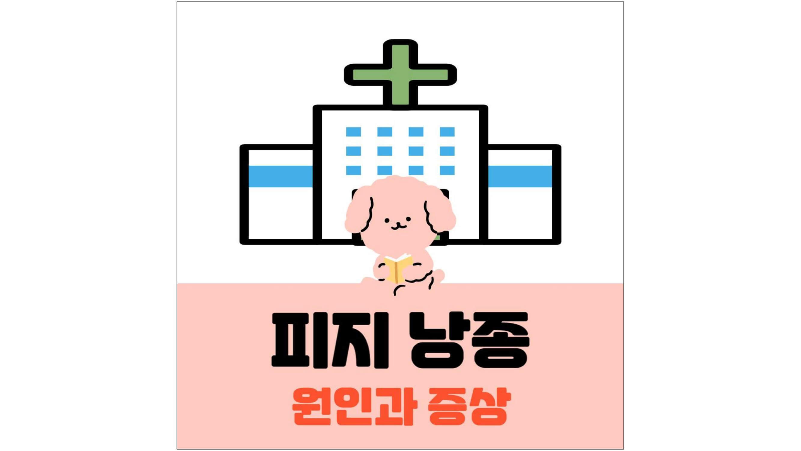 병원-그림과-강아지가-책을-보는-그림과-피지-낭종-원인과-증상-글씨가-적혀-있는-섬네일