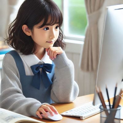 pc로 인터넷 접속을 하고 있는 저소득 가정 학생