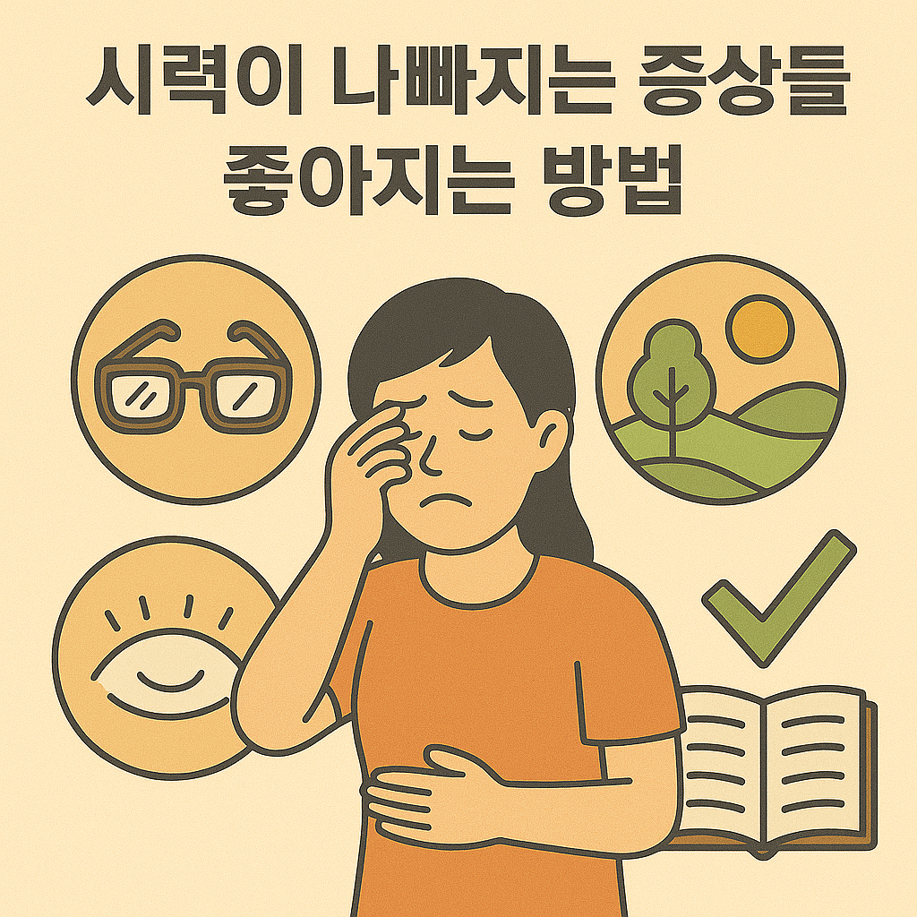 시력이 나빠지는 증상들 좋아지는 방법