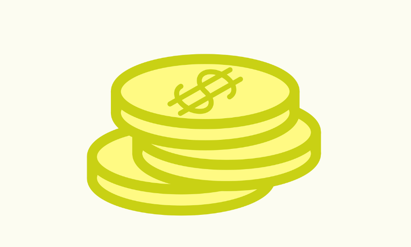 달러 표시가 적힌 동전들