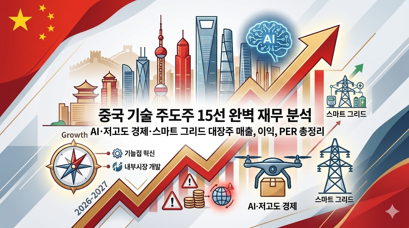 중국 기술 주도주 15선 완벽 재무 분석