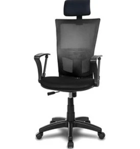 체어클럽 M2 헤더형 블랙바디 메쉬의자, 블랙