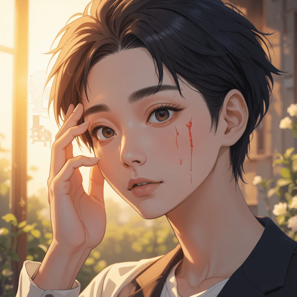 머리를 다치고 피가 맑게 흘러나오는 꿈에 대한 이미지