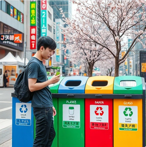 도쿄 쓰레기 분리수거 관련 사진