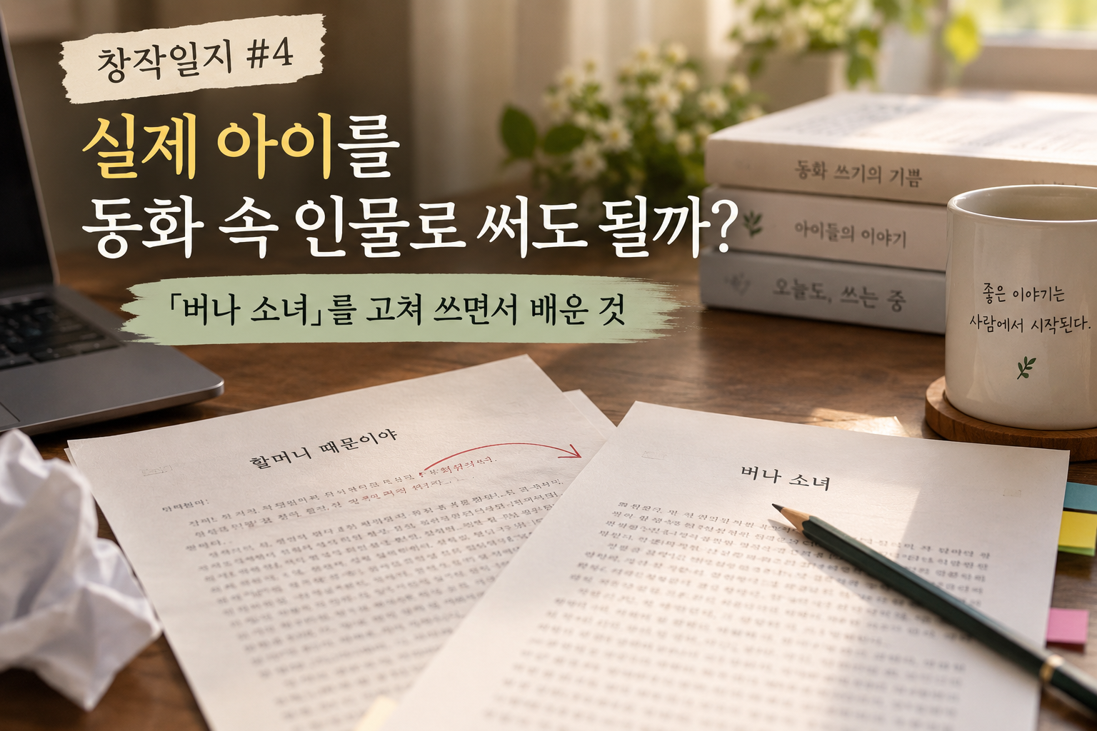 실제 아이를 동화 속 인물로 바꿔 쓴 버나 소녀 창작일지
