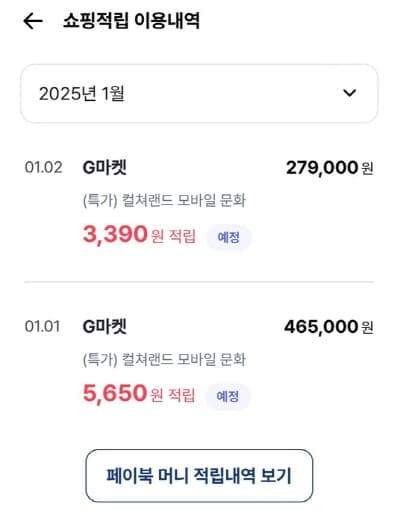 페이북적립확인