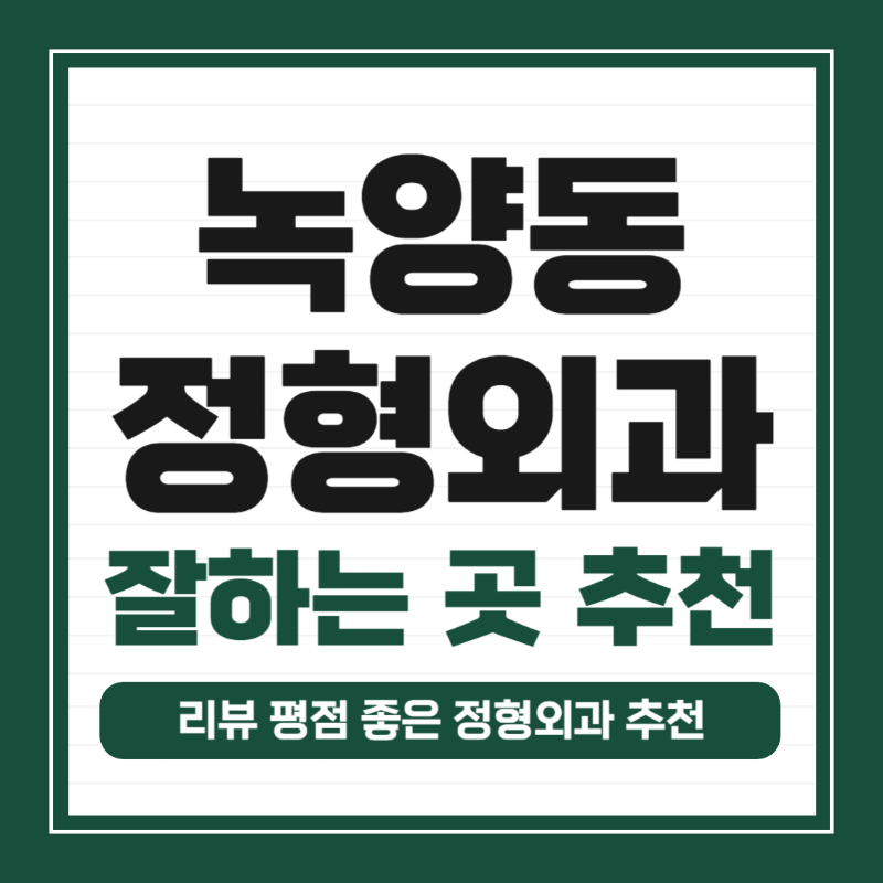 의정부 녹양동 정형외과 유명하고 잘하는 곳 추천 TOP 5