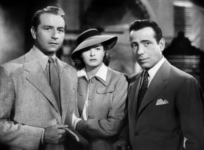 영화 카사블랑카의 주연배우 폴 헌레이드 (Paul Henreid)&#44; 잉그리드 버그먼(Ingrid Bergman)&#44; 험프리 보가트(Humphrey Bogart)