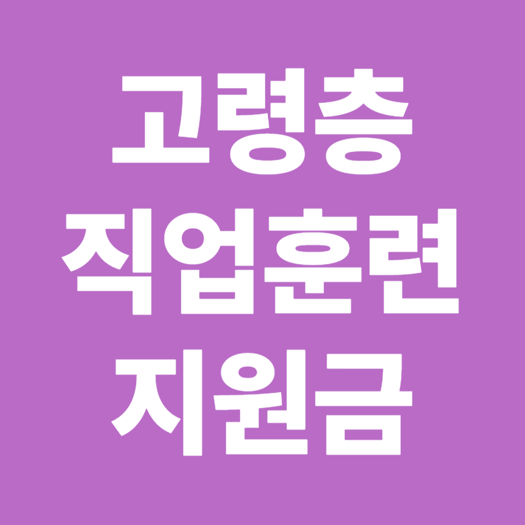고령층 직업훈련 지원금