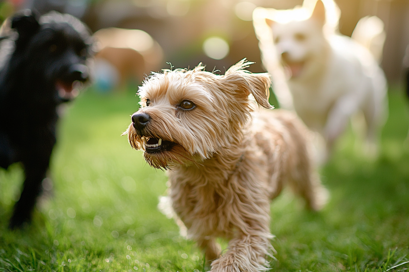 봄을 맞은 수컷 강아지들