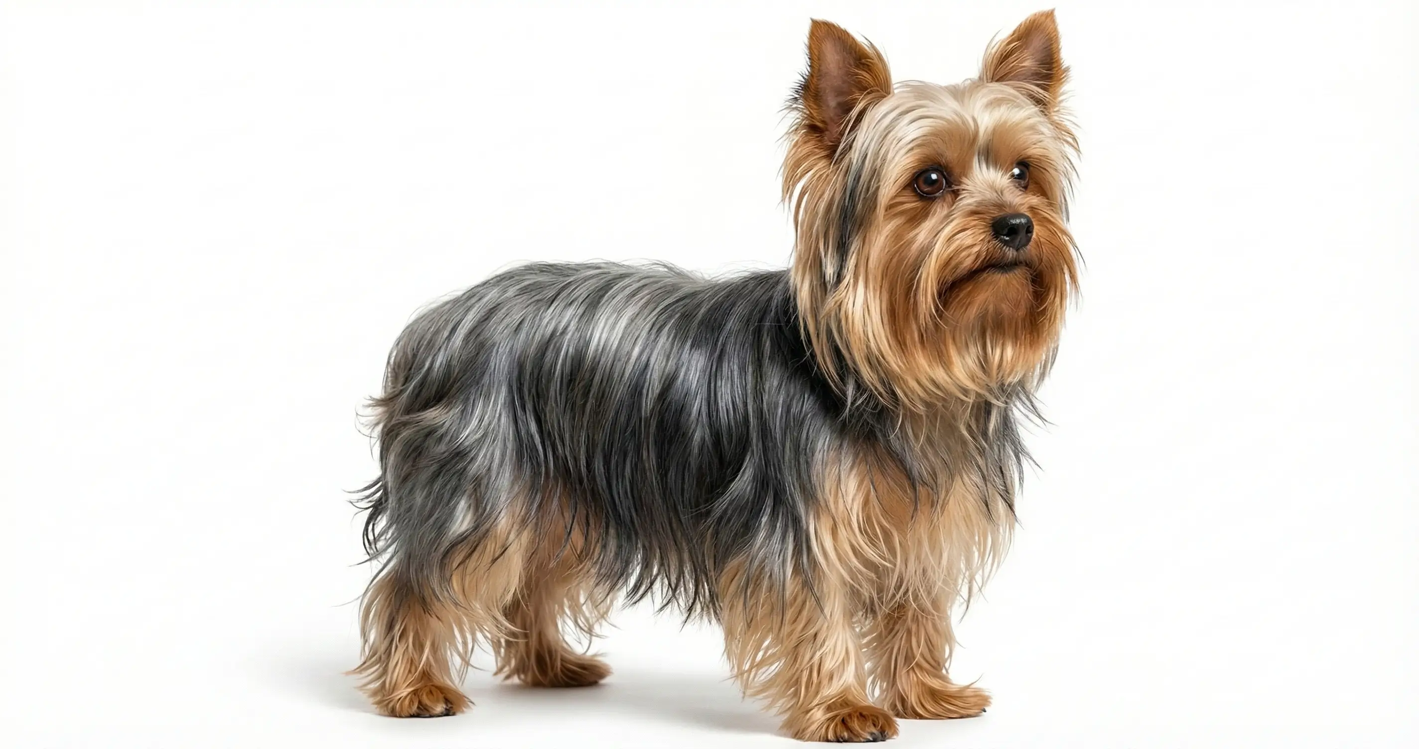 비단결 같은 긴 털을 늘어뜨린 전형적인 요키의 모습.