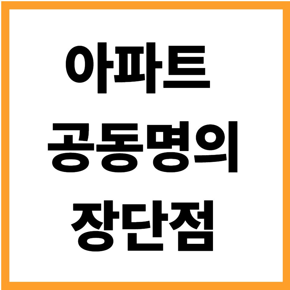 아파트 공동명의 장단점 부부공동명의 취득세 보유세 양도세 상속