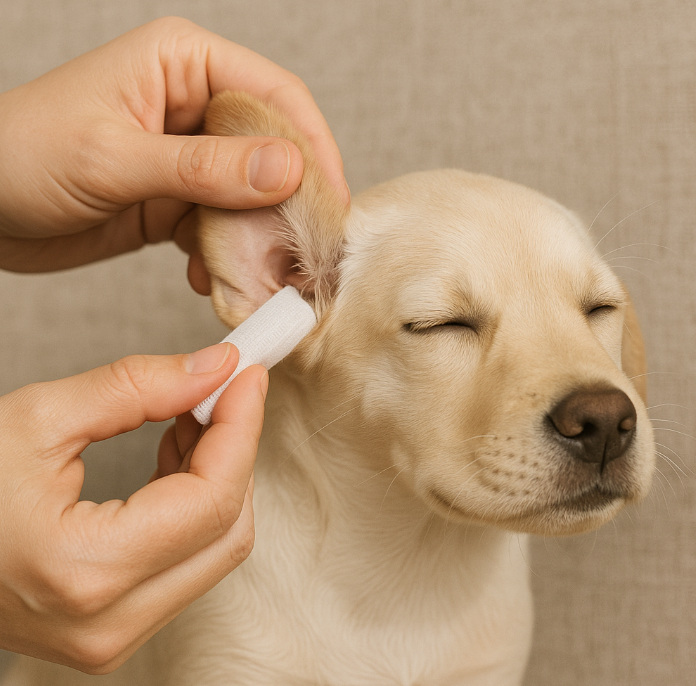 강아지 귀관리 이미지