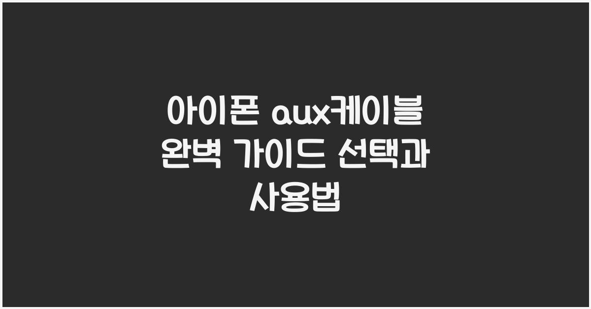 아이폰 aux케이블