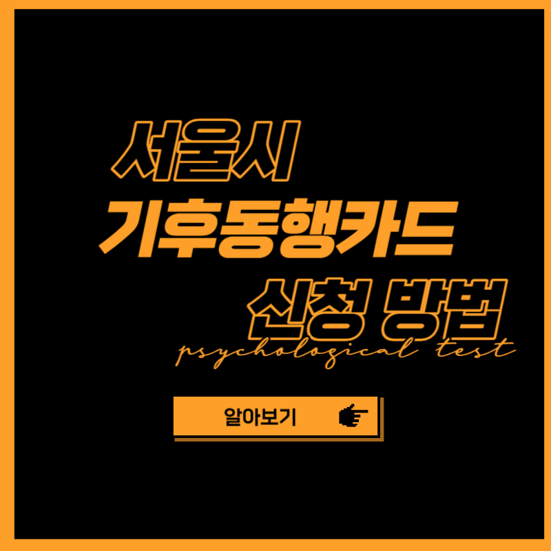 서울 기후동행카드 신청 방법