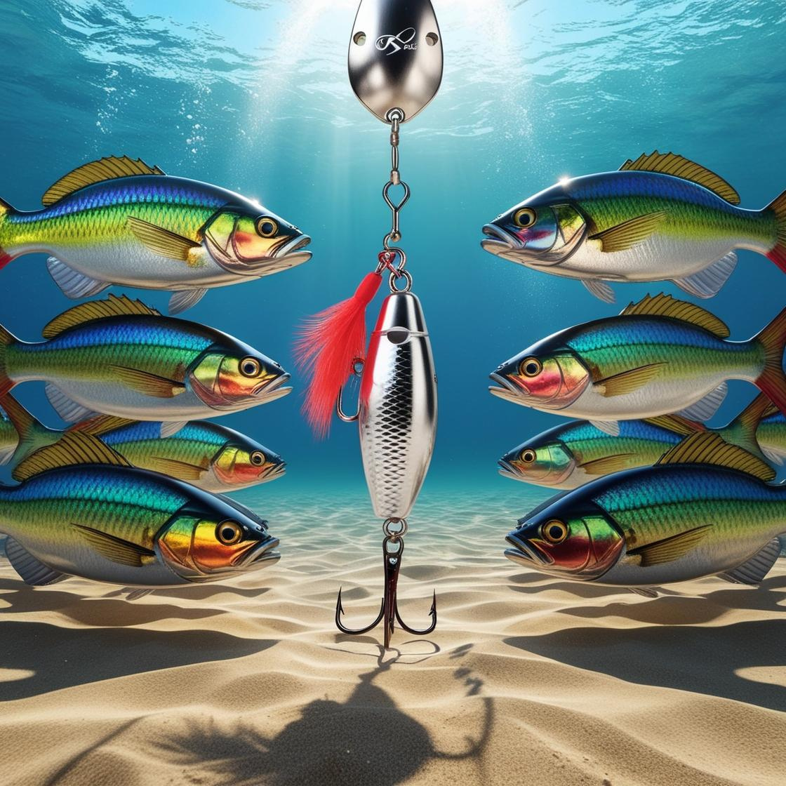 루어에 유혹당하는 물고기