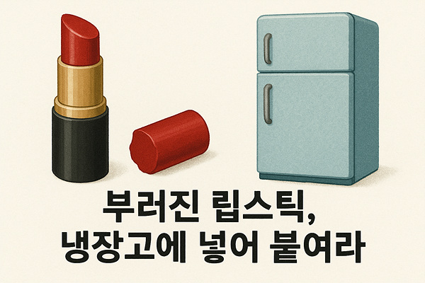 부러진 립스틱, 냉장고에 넣어붙여라