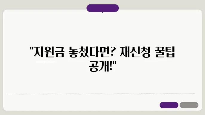 국민지원금 신쳀 실패 사례와 재신쳀 방법