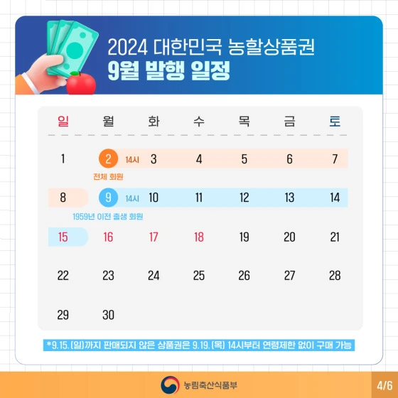 농할상품권 발행 일정