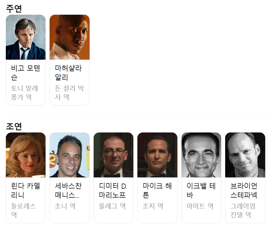 영화 그린북 주요 등장인물 정보