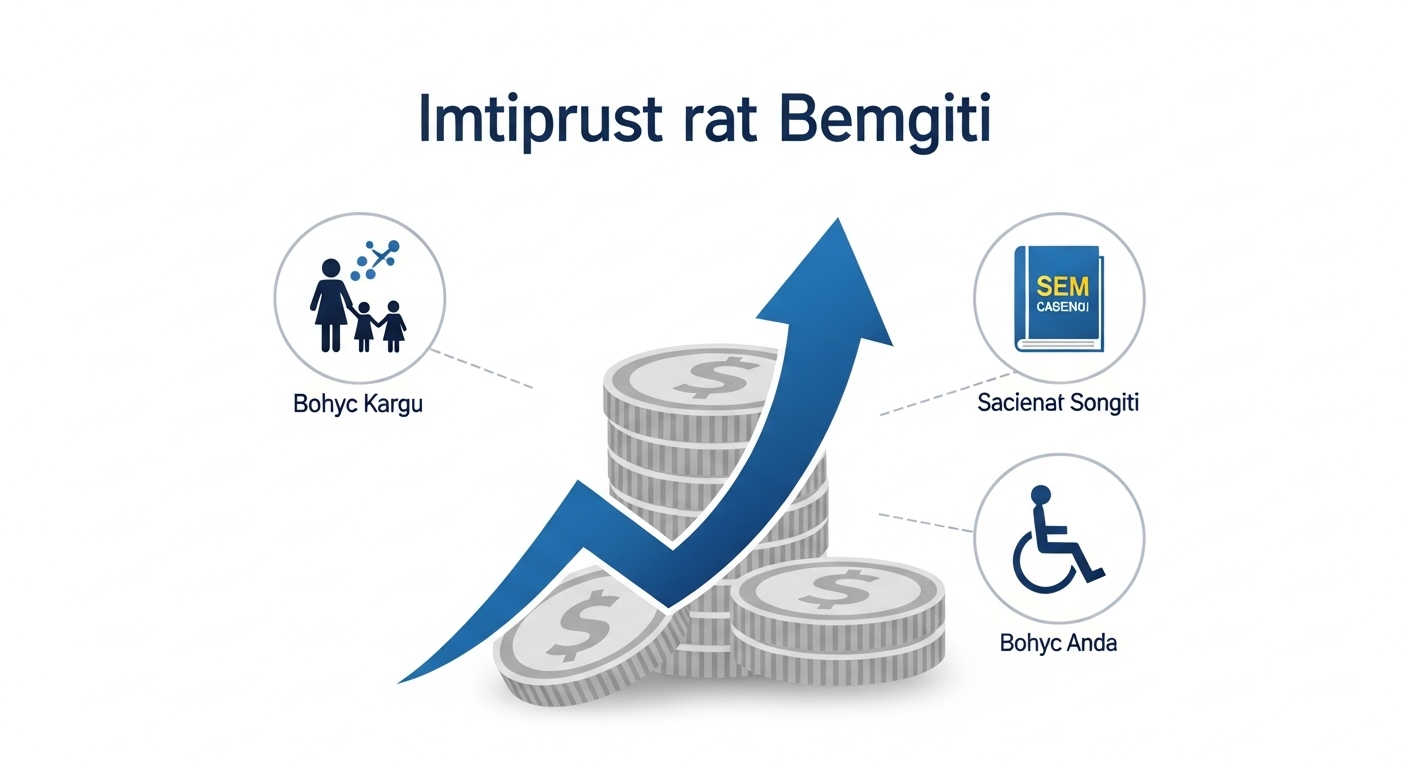 A graphic showing several stacked coins or money symbols, with small icons representing different 'bonus' conditions (e.g., a family icon for multi-child households, a savings book for청약저축, a wheelchair for disabled persons). The central theme is '금리 우대 (Interest Rate Benefits)', with an upward arrow indicating advantage. The style is clean, modern, and uses the blue-gray color scheme.