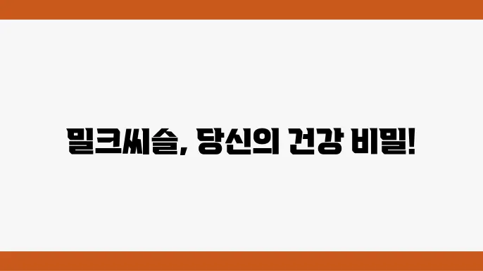 밀크씨슬 효과적인 복용 시점 정리