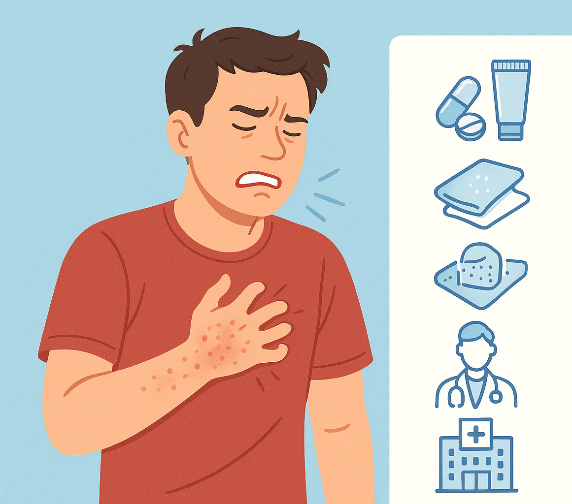 가려움으로 힘들어하는 사람