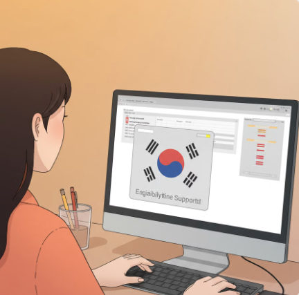 차상위계층 확인 방법에 대해 검색하는 여성 모습