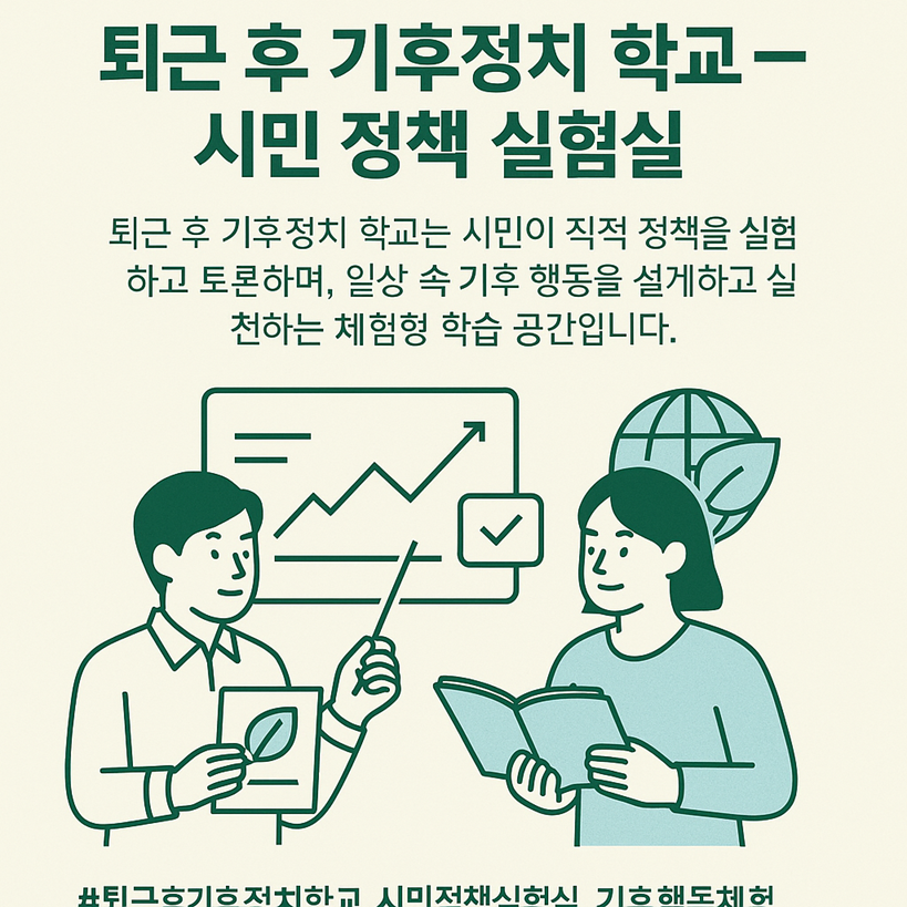 퇴근 후 기후정치 학교, 시민 정책 실험실: 일상 속 기후 행동을 설계하다