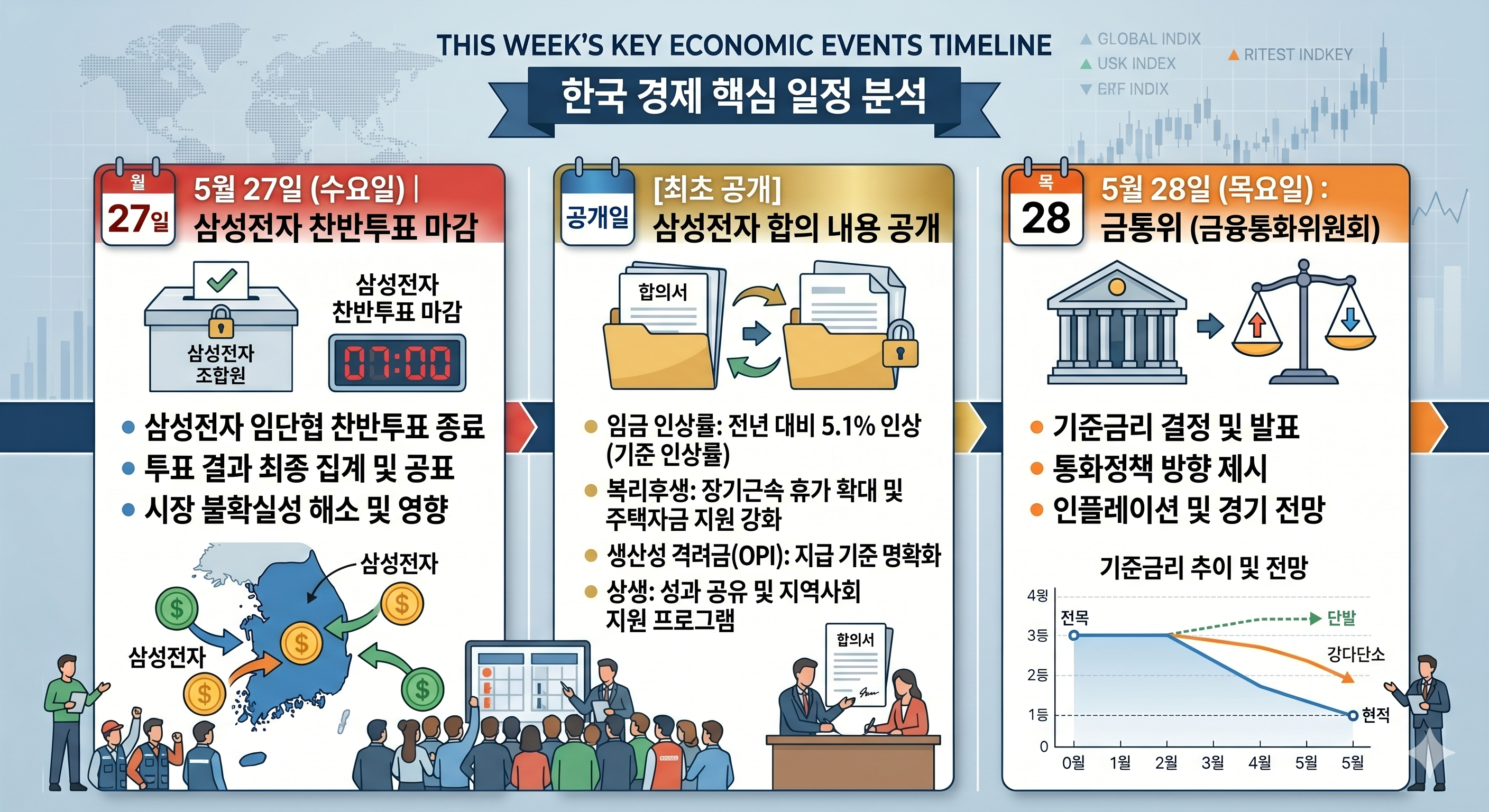이번 주 3대 이벤트 타임라인