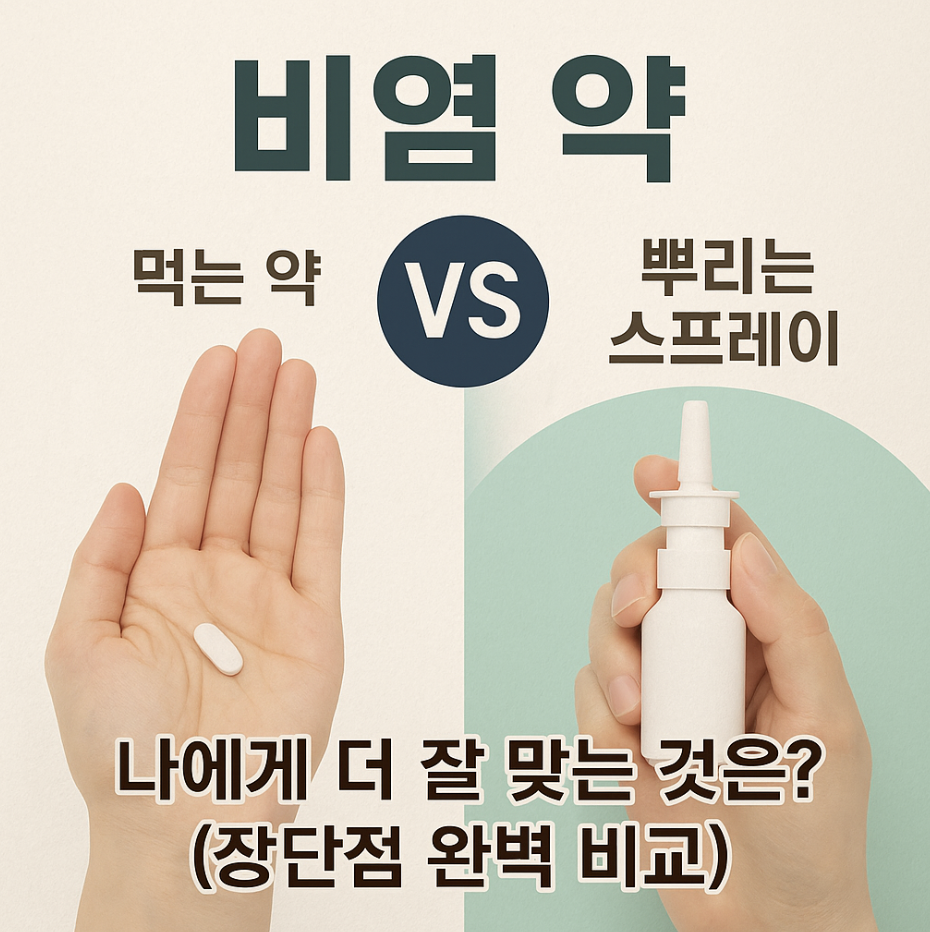 비염 약, 먹는 약 vs 뿌리는 스프레이, 나에게 더 잘 맞는 것은? (장단점 완벽 비교)
