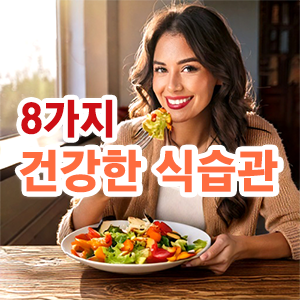 8가지 건강한 식습관에 대해 설명하는 thumbnail