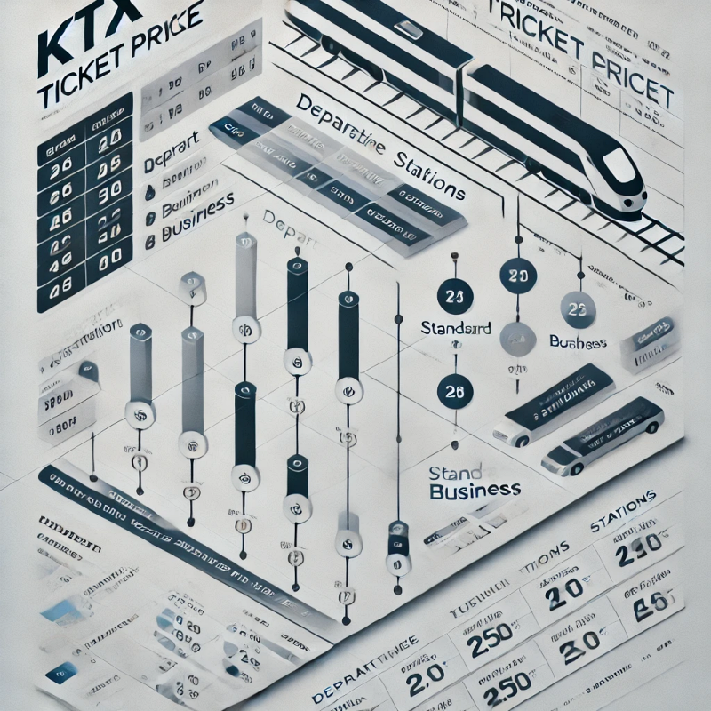 KTX 티켓 요금표 예시
