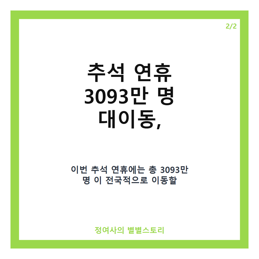 만 명 대이동하는 추석 연휴, 귀성&middot;귀경길 가장 막히는 시간은 언제일까 카드뉴스 3