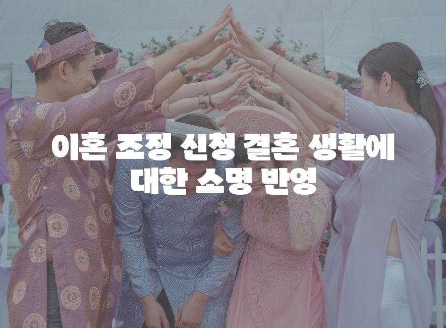 이혼 조정 신청 결혼 생활에 대한 소명 반영