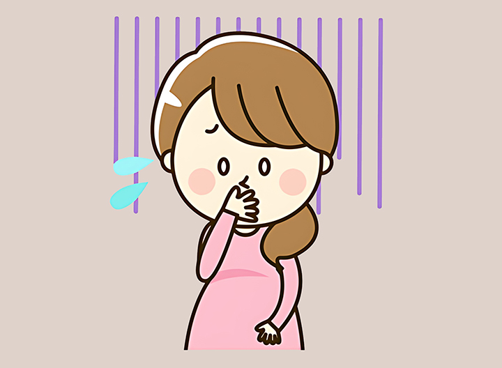 메스꺼움을-느끼는-여성