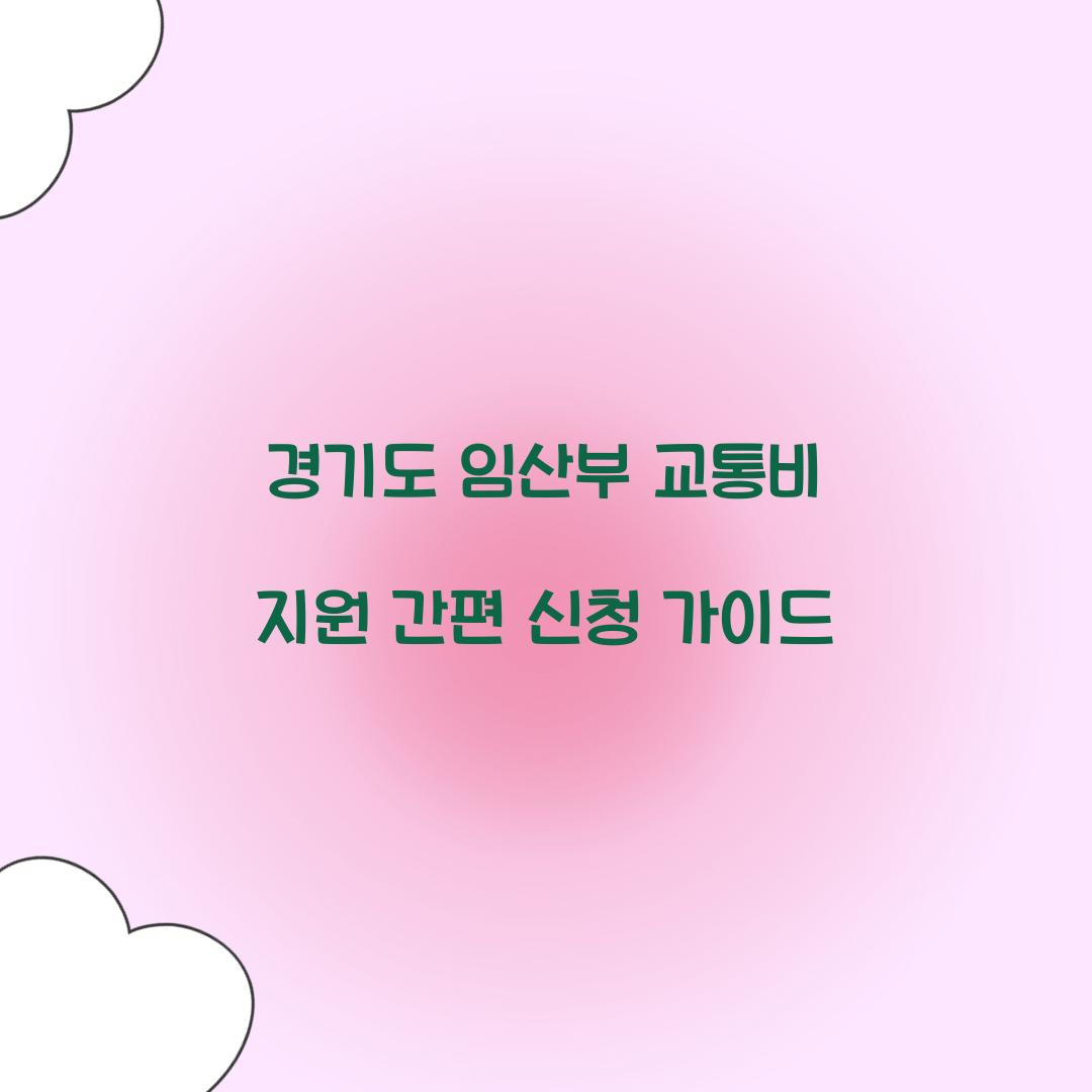 경기도 임산부 교통비 지원