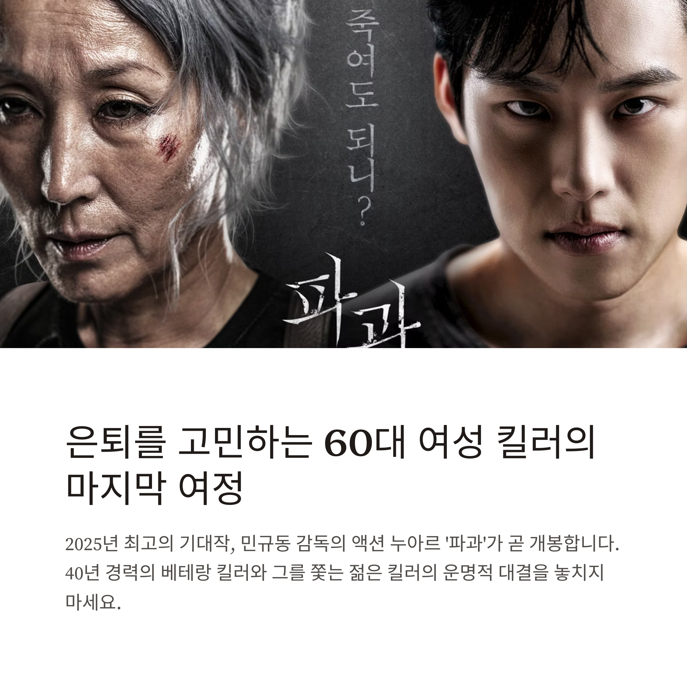 파과 영화 포스터 관련 사진