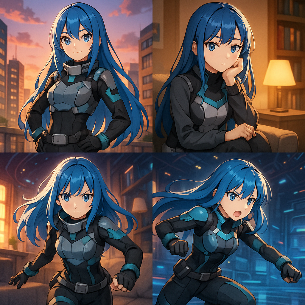 캐릭터 일관성 유지 기능을 보여주는 예시 이미지