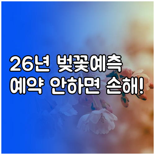 2026년 일본 벚꽃 개화 시기 예측..