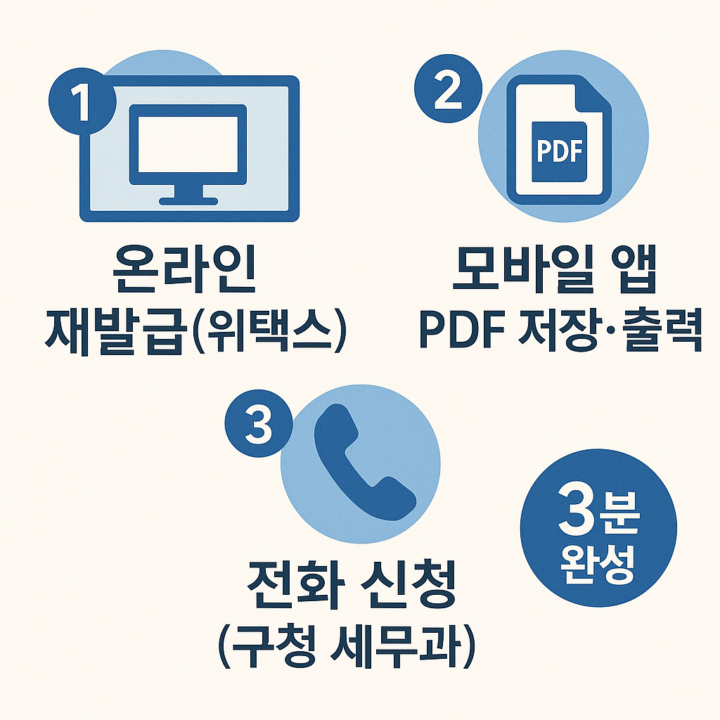 3분 완성 납부서 재발급
