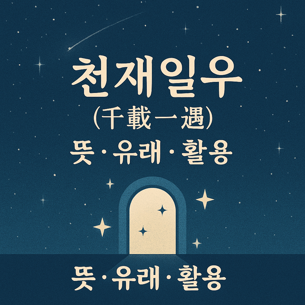 천재일우 뜻 · 유래 · 활용 정리