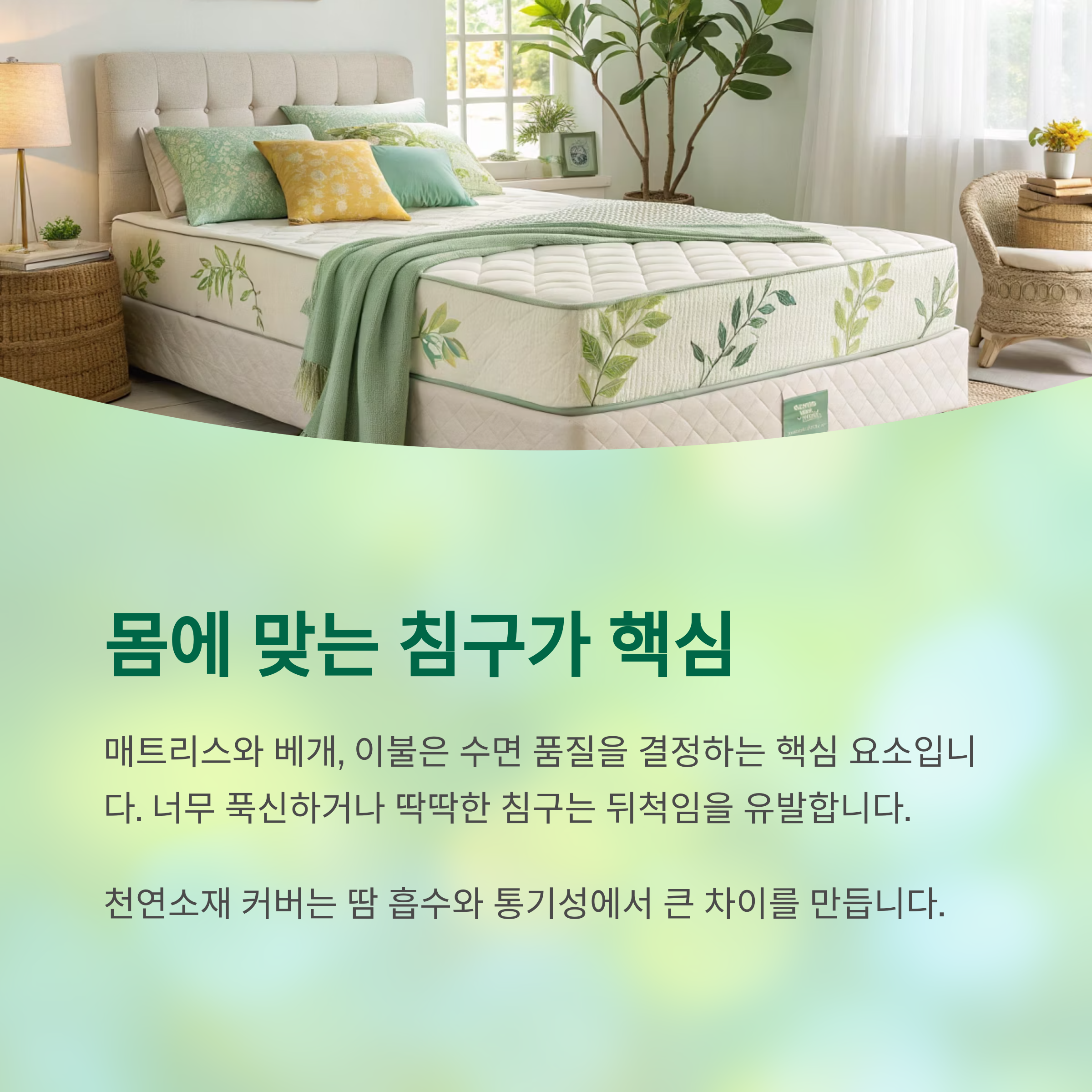 수면 개선 200% 효과 보는 생활 환경 조정법 - 푹 자고 싶다면? 생활공간부터 바꿔야 합니다 - 침구: 몸에 맞는 무게감과 통기성이 중요 수면 개선 200% 효과 보는 생활 환경 조정법 - 푹 자고 싶다면? 생활공간부터 바꿔야 합니다 - 침구: 몸에 맞는 무게감과 통기성이 중요