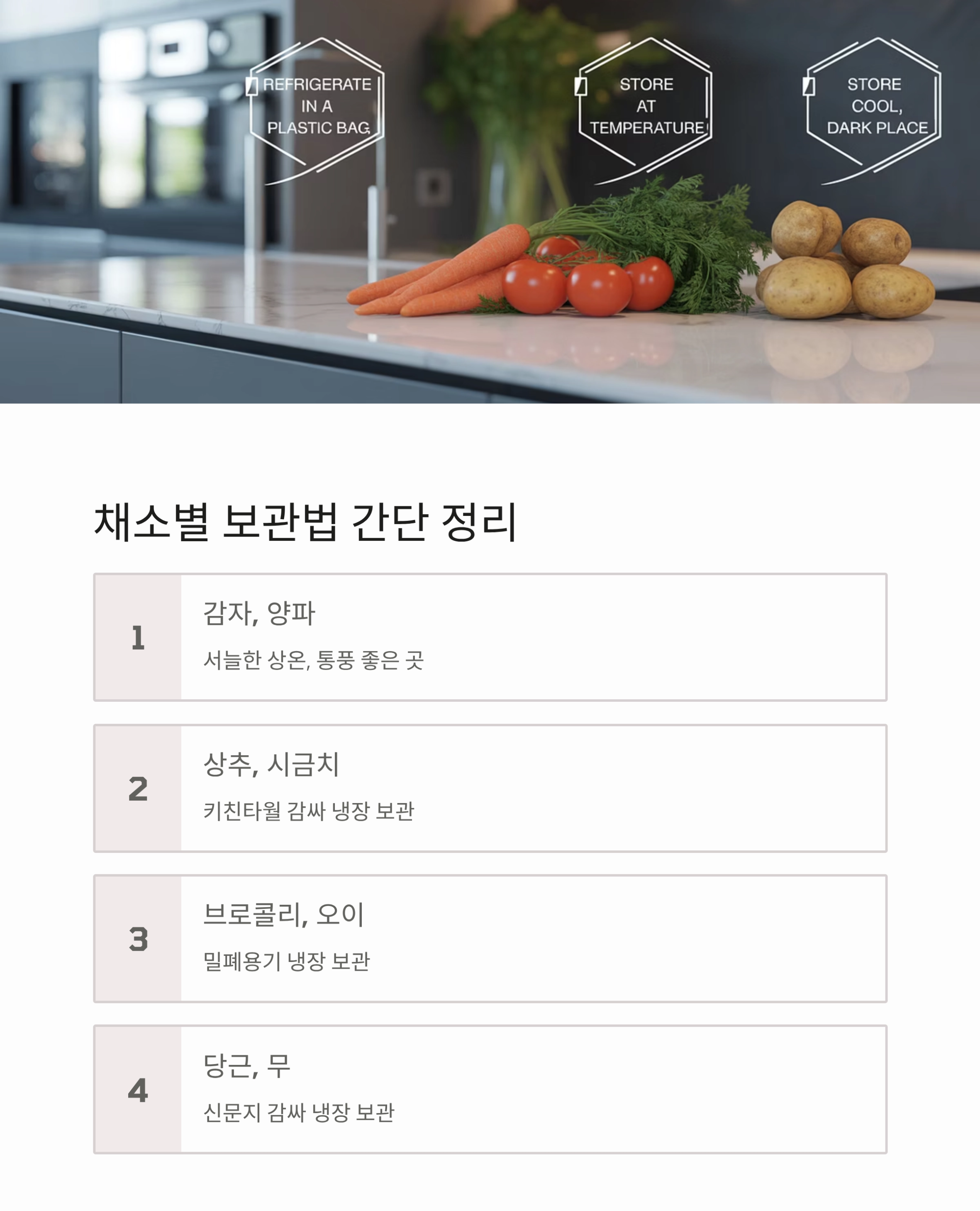 채소 오래 보관하는 과학적인 방법, 신선함 지키는 비밀