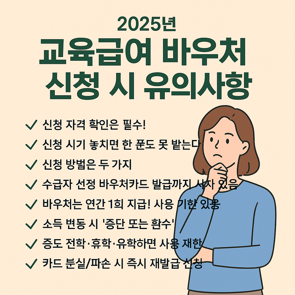 교육급여 바우처 신청 시 유의사항