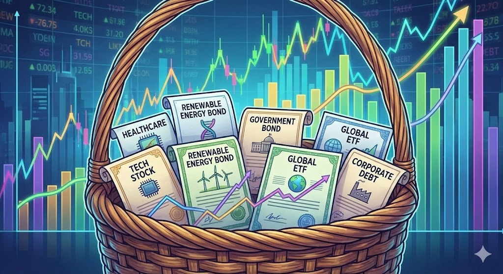 ETF의 개념인 '종합 선물 세트'를 형상화한 일러스트