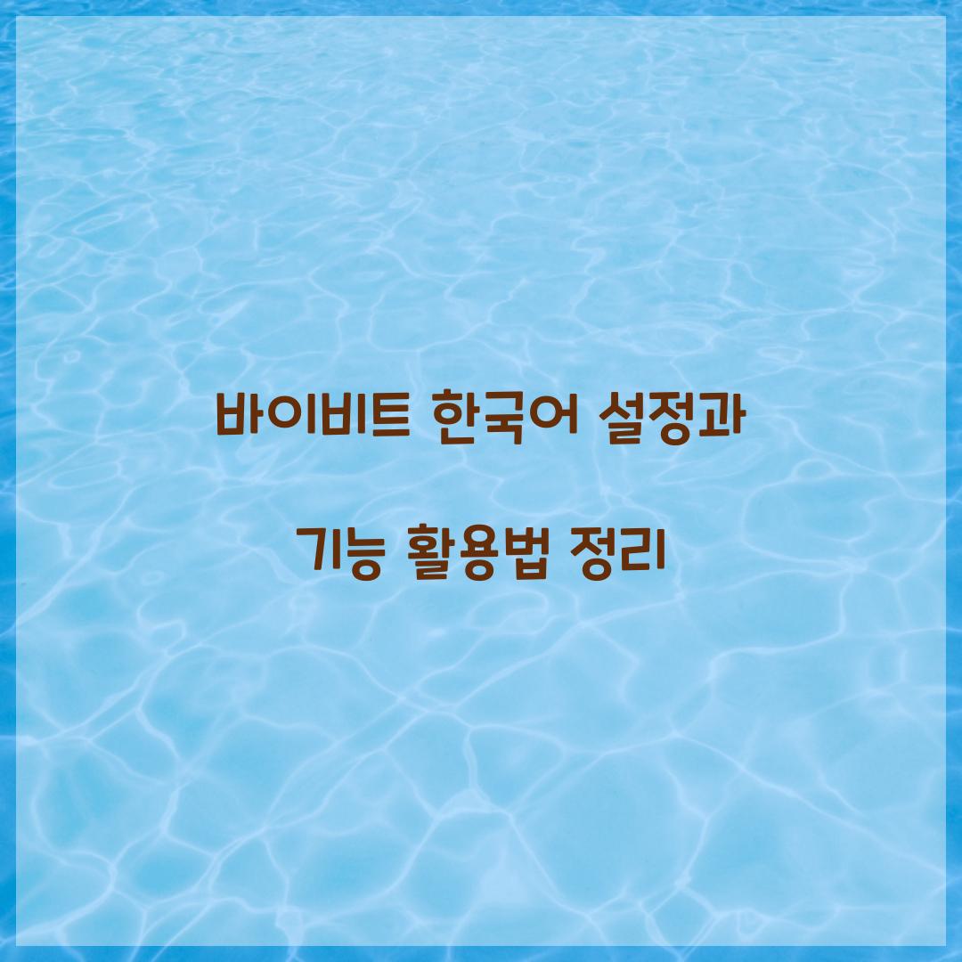 바이비트 한국어 설정